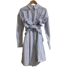 美品 24SS SNIDEL スナイデル ビスチェセットシャツチュニック シャツワンピース ワンサイズ ブルー レディース 古着 中古 USED