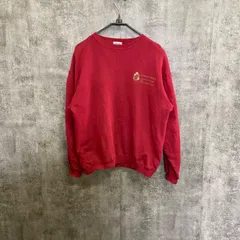 【Y-329】CORSARO Lサイズ スウェット トレーナー レッド 赤 ワンポイントロゴ 古着 メンズ クルーネック シンプル カジュアル 古着男子 ストリート アメカジ 春秋冬トップス