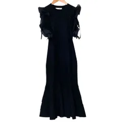 美品 ROYAL PARTY ロイヤルパーティ ラッフルスリーブマーメイドワンピース サイズFS ブラック レディース 古着 中古 USED