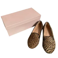 美品 FABIO RUSCONI ファビオルスコーニ ハラコ レオパード柄 オペラシューズ パンプス サイズ36 約23cm ブラウン レディース 古着 中古 USED