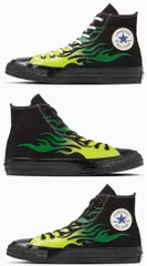 コンバース オールスター エイジド イグナイト HI ブラック フレイム スニーカー CONVERSE ALL STAR AGED IGNT HI グリーンフレイム