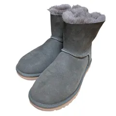 美品 UGG アグ Mini Bailey Bow II ミニベイリーボウ ムートンブーツ サイズ23ｃｍ グレー系 レディース 古着 中古 USED