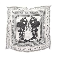 エルメス HERMES カレ70 カレ バンダナ フリル 紺 新品 スカーフ