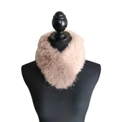 未使用 ANAYI アナイ リバーシブル ラビットファーマフラー ティペット 01 キャメル  レディース 古着 中古 USED ANAYI - 未使用 ANAYI アナイ リバーシブル ラビットファーマフラー