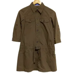 美品 BURBERRY BLUELABEL バーバリーブルーレーベル ハーフスリーブ シャツワンピース チュニック サイズ36 ブラウン レディース 古着 中古 USED