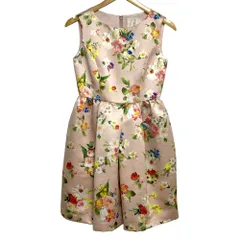 未使用 Chesty チェスティ フラワープリント サテン ノースリーブドレス ワンピース サイズ0 ピンク レディース 古着 中古 USED