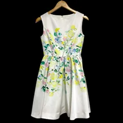 未使用 Chesty チェスティ フラワープリント ノースリーブドレス ワンピース 9A511 サイズ0 ホワイト マルチカラー レディース 古着 中古 USED