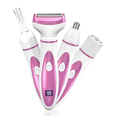 レディースシェーバー 一台4役 【専門家が推奨する敏感肌用】 VIO専用シェーバー 全身用 眉毛カッター 鼻毛カッター ムダ毛処理 乾湿両用 水洗い可能 USB充電式 全身適用 顔、脇、腕、ビキニライン、背中、足 男女兼用 日本語説明書付き 1