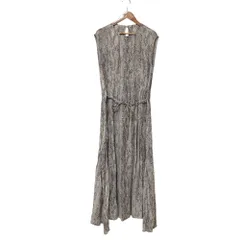 美品 Mila Owen ミラオーウェン パイソンプリント ノースリーブワンピース 0 ベージュ レディース 古着 中古 USED