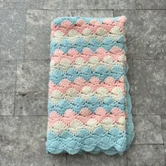 インテリア雑貨 レトロ かわいい ひざ掛け グラニーニット インポート 【72.5cm×82.5cm】 マルチカラー 長方形 春カラー