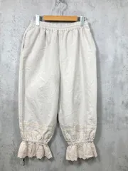 Samansa Mos2 サマンサモスモス 裾レース フリル ウエストゴム ジョガー パンツ sizeF/ベージュ ■■ レディース