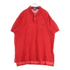 POLO RALPH LAUREN (ポロラルフローレン) 胸ロゴ刺繍 半袖コットンポロシャツ レッド