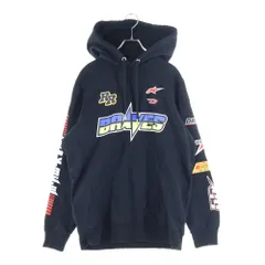 DIESEL (ディーゼル) ×アルパインスターズ ロゴプリント プルオーバーパーカー ブラック