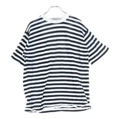 JOHN SMEDLEY (ジョンスメドレー) イングランド製 ボーダー柄 クルーネック コットン 半袖Tシャツ カットソー ホワイト/ブラック