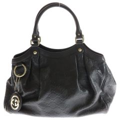 GUCCI スーキーハンドバッグ ブラックレザー 247902 レディース - メルカリ