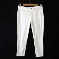 ユニクロ UNIQLO ウルトラ ストレッチ クロップド レギンス パンツ コットン ストレッチ L オフ白 美品