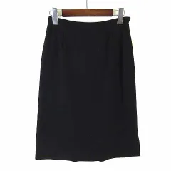 コムサデモード COMME CA DU MODE スカート タイト サマーウール ひざ丈 M 黒 ブラック