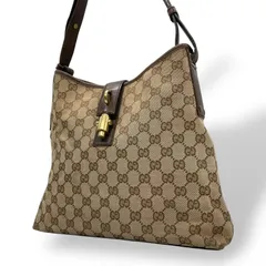 グッチ GUCCI ハンドバッグ ショルダーバッグ ワンショルダー GG柄 ジャッキー ジャッキーライン キャンバス レザー ブラウン 茶色 ゴールド金具 ヴィンテージ ビンテージ クラシック エレガント 鞄 カバン 手提げ 肩掛け レディース 上品 U12