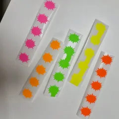 蛍光爆弾ステッカー 5種 マスキングテープ (2270個) + マスキングテープ 5種 ダイアリーデコ用アイテム