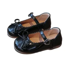 [DeerLuxe] ガールズ ドレスシューズ フォーマル 靴 女の子 16.0cm-18.5cm (D.ブラック, 日本の靴のサイズ寸法, キッズ, 数値, 18.0 cm) [D.ブラック] [18.0 cm]