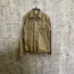 【Y-332】Lee ウエスタンシャツ L相当 ベージュ 長袖シャツ メンズ 古着 ウエスタンデザイン スナップボタン コットン アメカジ ヴィンテージ風 カジュアル 春秋トップス