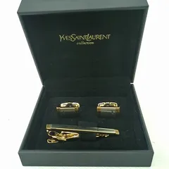 YSL イヴサンローラン ネクタイピン カフリンクス セット ゴールド シルバー ブラック