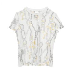HERMES Tシャツ 《フェロヌリー・リミックス》プリント ホワイト #36 