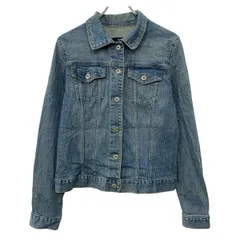 GAP デニムジャケット L レディース ブルー ギャップ ボタン 胸ポケット アメカジ ジージャン カジュアル アウター 春秋物 a803-5437