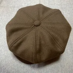 ハンドメイド　 ビッグキャスケット　焦茶　 綾織ウール　オーバーコートの生地　冬物　サイズオーダー　メンズ　レディース　ココナッツ