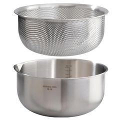 【新品】 Korekaou ボウル ザル セット 304ステンレス鋼 ざるボウルセット 2L容量 目盛り付き Ф20×10cm 排水穴の直径は約2mm ザルで野菜と米を洗う 食洗機対応 0