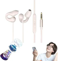 DearJapan 中低音改良型 イヤーカフ オープンイヤー イヤホン 有線 耳掛け 耳を塞がない 蒸れにくい メガネに干渉しない タイプ シリコン 疲れにくい ゲーミング 3.5mm (ベージュ)