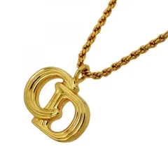 【6jcb0036-k】クリスチャンディオール ネックレス CDロゴ GPメッキ ゴールド【中古】レディース