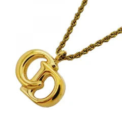 【6jcb0038-k】クリスチャンディオール ネックレス CDロゴ GPメッキ ゴールド【中古】レディース