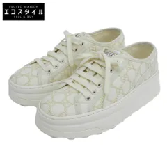 GUCCI グッチ 美品 TENNIS1977 スニーカー シューズ レディース キャンバス ホワイト 36+ 746766 36+
