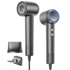 ドライヤー 大風量 速乾 高風速70m/s ヘアドライヤー 11億高濃度マイナスイオン 髪質改善 【AIスマート温度制御・50℃恒温ケア】髪ダメージ軽減 8種類ドライモード 4段階温度調節 温冷自動循環モード 50dB静音 ノズル/収納壁掛けホルダー付き 出/