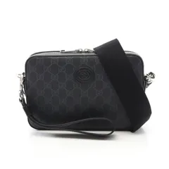 グッチ GUCCI ショルダーバッグ GGスプリーム 70346892THF1000 ブラック PVCコーティングキャンバス レザー インターロッキングG クロスボディバッグ レディース 新品