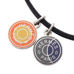 HERMES　エルメス　エクリプス　ネックレス　ネイビー　オレンジ 美品 HERMES エルメス エクリプス ネックレス ネイビー オレンジ