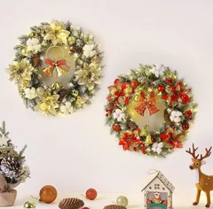 再入荷 クリスマスリース 玄関 LED付き 花輪 ドライ リース ドライフラワー リース クリスマス 玄関 部屋 北欧 玄関ドア おしゃれ インテリア 壁掛け ドア ご自宅用 クリスマス プレゼント ギフト 友達 友人 開店祝い お祝いのサムネイル