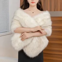 再入荷 ショール レディース ファーショール 結婚式 成人式 ドレス用ポンチョ ボレロ ストール 演奏会 ケープ フェイクファー 二次会 フォーマル パーティー 披露宴 ドレス お呼ばれ 秋冬 冬 厚手