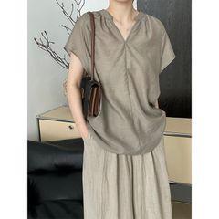 ✨美品✨Dou Dou ドゥドゥ リネンドロストフレンチシャツブラウス