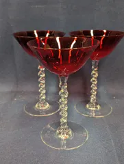 カクテルグラス　レッド　３客セット