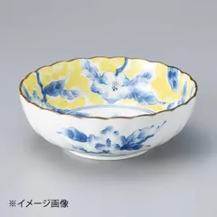 【新品】黄彩花紋菊形6.8鉢