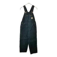 Carhartt カーハート ダック ダブルニー ビブオーバーオール ブラック(メンズ W34 L30)中古 古着 X4446