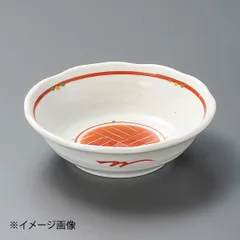【新品】赤絵丸紋粉引4.5鉢