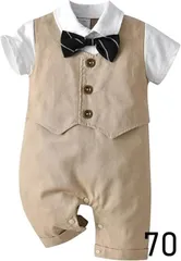 ベビーフォーマル ロンパース 男の子 洋装 半袖 長袖 よだれかけ 蝶ネクタイ