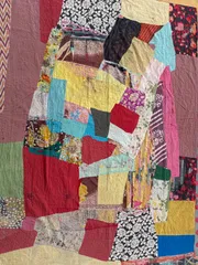 G202  PG2 0081 グドゥリー マルチカバー マルチマット ラグ ヴィンテージ カンタ刺繍 ボロ インド ビンテージ BORO アンティーク シャビーシック ラリーキルト 手縫い 刺し子 ハンドメイド  刺子 絨毯 はぎれ 古布 パッチワーク