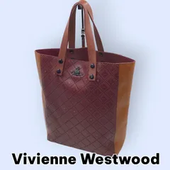 ヴィヴィアンウエストウッド トートバッグ レザー オーブロゴ ボルドー ブラウン A4収納可  Vivienne Westwood