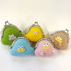 【ハンドメイド】がま口モンスター　コインケース　編みぐるみ