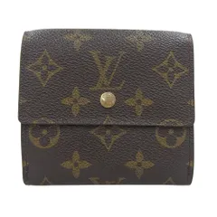 【本物保証】 ルイヴィトン LOUIS VUITTON モノグラム ポルトモネ ビエ カルトクレディ M61652 Wホック折財布