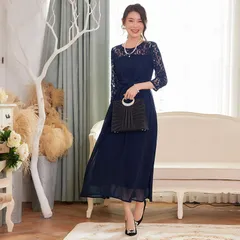 再入荷 ロングワンピース パーティードレス ドレス ドレスワンピース 総レース シースルー袖 長袖 ロング丈 結婚式 披露宴 二次会 お呼ばれ 20代 30代 40代 レディース フォーマル 春 夏 秋 冬 お呼ばれ